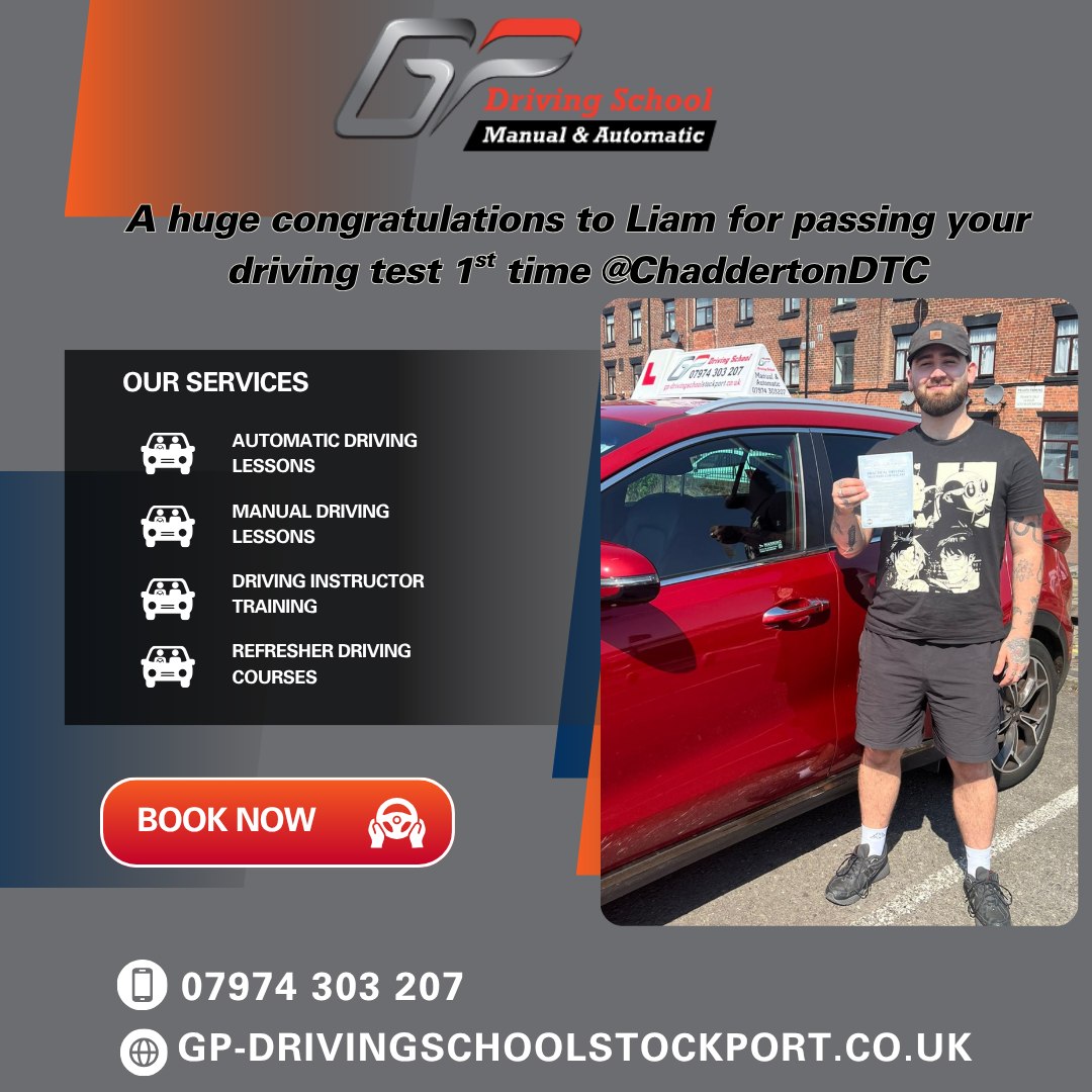 Successful GP Driving School pupil after passing the practical driving test